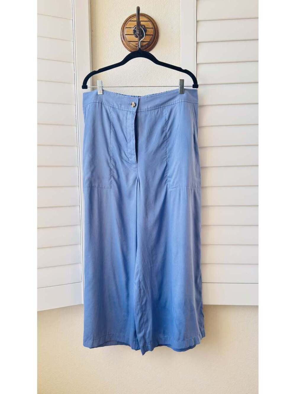 Club Monaco Light Blue Wide Leg Linen Blend Pants Size 14